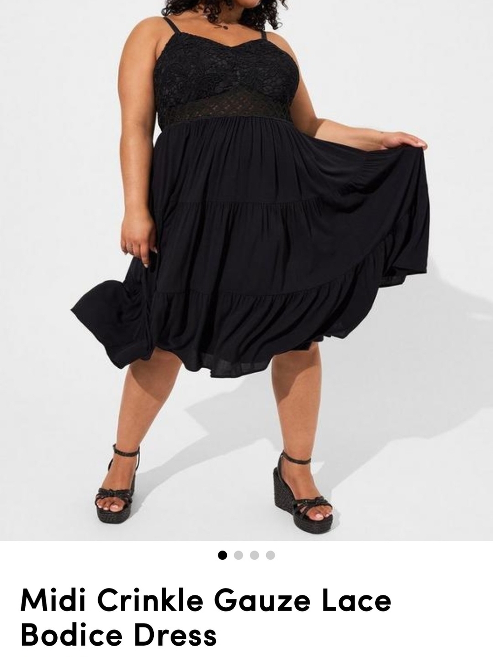 Brand New Torrid Midi Crinkle Gauze Lace Bodice Dress Size 5
